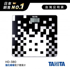 日本TANITA強化玻璃時尚超薄電子體重計HD-380-黑-台灣公司貨