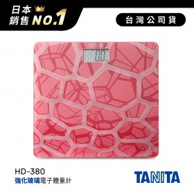 日本TANITA強化玻璃時尚超薄電子體重計HD-380-粉紅-台灣公司貨
